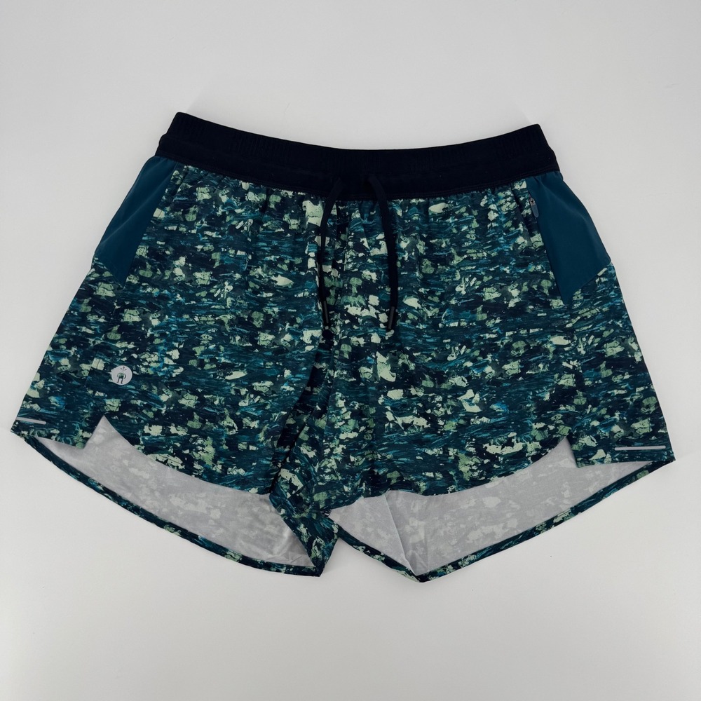 Smartwool Womens Merino Sport Lined Short Teal Green Abstract Print Size M